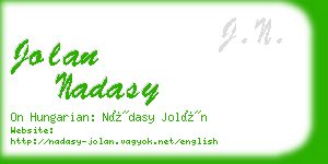 jolan nadasy business card